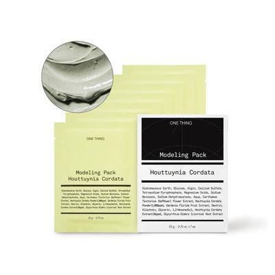 ONE THING Houttuynia Cordata Modeling Pack 0.7 Oz * 7 Masks | Facial Powder Peel Off Mask for Hydrating Cooling Soothing Acne Prone Oily Skin, Redness Breakout Relief, Refine Pores | Korean Face Mask