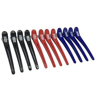 12 Pics Non Slip Hairdressing Salon Alligator Hair Sectioning Clips Accessory (Colorful)