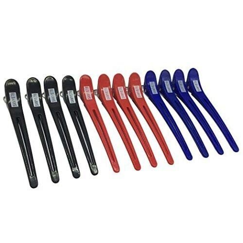 12 Pics Non Slip Hairdressing Salon Alligator Hair Sectioning Clips Accessory (Colorful)