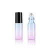 10PCS 5ml Essential Oils Glass Roller Bottles Empty Refillable Gradient Color Essential Oils Roller Bottles with Black Caps, for Essential Oil (Random Color) view 3