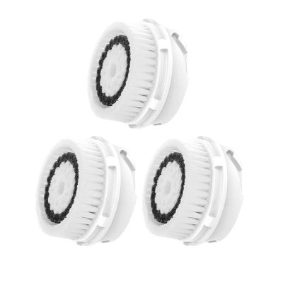 Facial Cleansing Brush Head Replacement, Normal Sensitive Facial Brush Heads, Facial Cleanse Brush Head, for Acne Prone, Clogged, Enlarged Pore, Sensitive, Delicate and Dry Skins (3Pack/White)