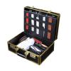 YIYIBYUS Barber Stylist Salon Carrying Suitcase Trimmers Tool Kit Organizer Gold/Balck,Portable Barber Stylist Suitcase For Clippers Trimmers Tool Organizer 40x28x16cm (Golden) view 2