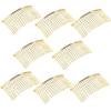 8Pcs Metal Side Comb with 20 Teeth Metal Wire Twist Bridal Wedding Veil Comb Minimalist Hair Comb DIY Hair Accessories for Women Girls, Gold view 1