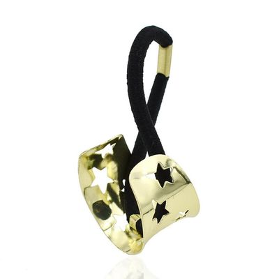 Alloy hollow star-shaped ponytail buckle hair ring hair accessory tie hair rubber band headdress (gold)