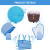 Boao 5 Pieces Self Tanning Mitt Applicator Kit, Includes Tanning Mitt, Exfoliating Glove, Mini Face Glove, Back Lotion Applicator, and Large Brush Makeup(Blue) view 4