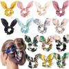 14 PCS Hair Scrunchies with Bow, Satin Silk Scrunchies with Rabbit Bunny Ear BowKnot Scrunchie Bobbles Elastic Hair Ties Hair Hands Soft Elegant Ponytail Holder for Women Girls Hair Accessories Gift view 1