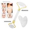 Fonture Jade Roller and Gua Sha Tool Set, Facial Beauty Roller Natural White Jade Massage Tool Skin Care Kit for Face Eyes Neck and Body view 3