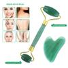 Fonture Jade Roller and Gua Sha Tool Set, Facial Beauty Roller Natural Jade Massage Tool Skin Care Kit for Face Eyes Neck and Body view 3