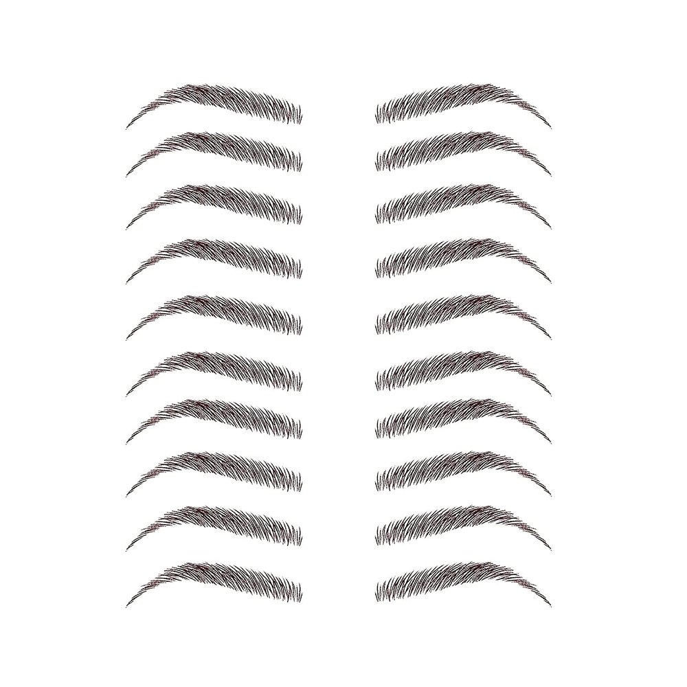 Neva Nude Instant Eyebrows 10 Pairs, Dark Brown/Black Temporary Eyebrows | Easy Application & Long Lasting | Waterproof (Sexy Substitute)