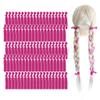 MEEDEE Fuchsia Pink Hair Ties for Women - No Crease, Soft Knotted Ribbon Ties for Damage-Free Ponytails, Yoga-Friendly Elastic Bracelets (Pack of 100) view 1