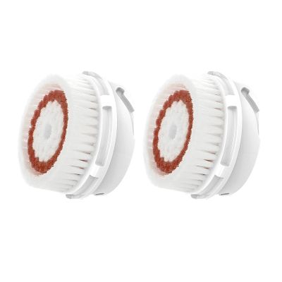 Facial Cleansing Brush Head Replacement, Whitening Brush Heads, Facial Cleanse Brush Heads, for Acne Prone, Clogged, Enlarged Pore, Sensitive, Delicate and Dry Skins (2Pack/Brown)