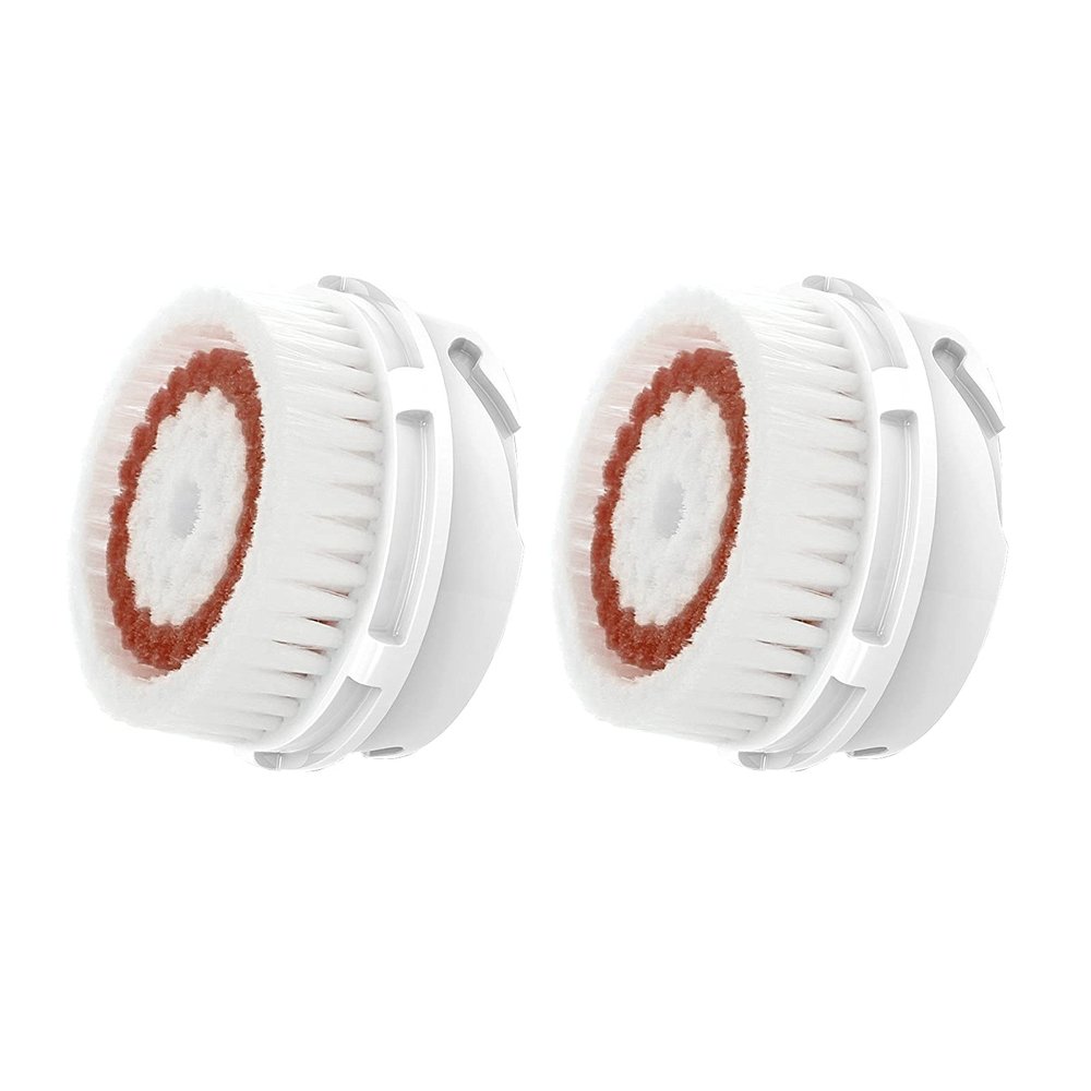 Facial Cleansing Brush Head Replacement, Whitening Brush Heads, Facial Cleanse Brush Heads, for Acne Prone, Clogged, Enlarged Pore, Sensitive, Delicate and Dry Skins (2Pack/Brown)
