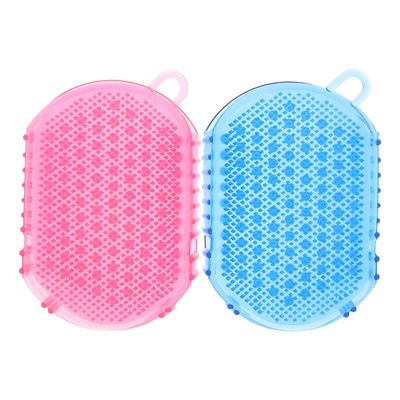 2 Pcs Double Sided Brush Silicon Body Scrubbers Bath Scrubbing Gloves Silicone Scrubbers Exfoliating Scrub Practical Massage Spa Gloves PVC Household Shampoo Brush