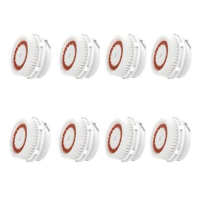 Replacement Cleansing Brush Heads, Whitening Brush Heads, Facial Cleanse Brush Head, for Acne Prone, Clogged, Enlarged Pore, Sensitive, Delicate and Dry Skins (8Pack/Brown)