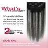 Moresoo Black And Grey Clip in Hair Extensions Ombre Natural Black to Silver Grey Hair Extensions Real Human Hair Clip ins Short Remy Straight 80g/5pcs 10 inch view 3