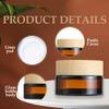5Pcs 20g 20ml Amber Glass Jars Cosmetic Containers Jars with Plastic Lids Refillable Sample Jars Containers Storage Favor Jar for Lotions Creams Eye Shadow Balm view 3