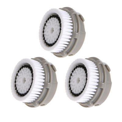 Normal Brush Head, Replacement Facial Cleansing Brush Heads, Facial Cleanse Brush Head, for Acne Prone, Clogged, Enlarged Pore, Sensitive, Delicate and Dry Skins (Grey/3Pack)
