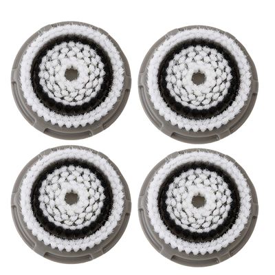 Facial Cleansing Brush Head Replacement, Facial Cleansing Brush Head, Normal Facial Brush Heads, for Acne Prone, Clogged, Enlarged Pore Skins (Grey/4Pack)
