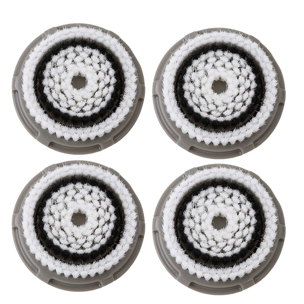 Facial Cleansing Brush Head Replacement, Facial Cleansing Brush Head, Normal Facial Brush Heads, for Acne Prone, Clogged, Enlarged Pore Skins (Grey/4Pack)