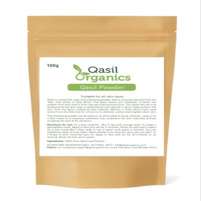 Qasil Organics  100% Pure Qasil Leaf Powder  Deep Pore Cleansing Facial & Body Mask Clears Blemishes, Blackheads and Clogged Pores for Clear Skin - 3.5 oz