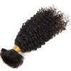 RJ HAIR Curly Human Hair Bulk For Braiding Mongolian Kinky Curly Braiding Bulk Hair Extensions 100g (8inch, 1PCS/Lot(100g)) view 2