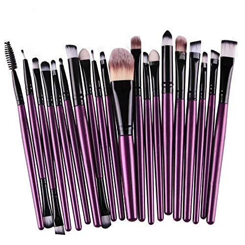 20Pcs Diamond Transparent Makeup Brush Set Liquid Foundation Blush Mix Eye Shadow Lip Makeup Beauty Product Purple