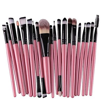 20Pcs diamond transparent makeup brush set liquid foundation blush mixed eye shadow lip makeup beauty product pink