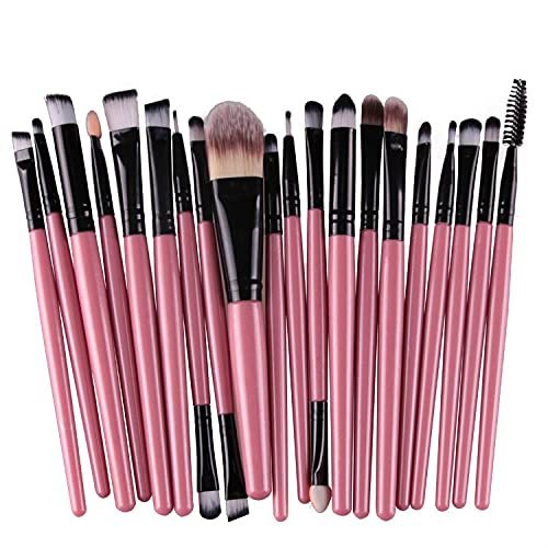 20Pcs diamond transparent makeup brush set liquid foundation blush mixed eye shadow lip makeup beauty product pink