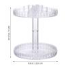 Cabilock Rotating Makeup Holder 360 Degree Rotating Cosmetic Organizer 2 Tier Spinning Bottle Perfume Lipstick Stand Transparent Makeup Sundries Rack view 4