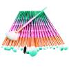 10/20 Pcs makeup brush set eyeshadow mixed liquid foundation eyebrow blush double-headed brush beauty makeup tool 20PCSGreenpink view 1