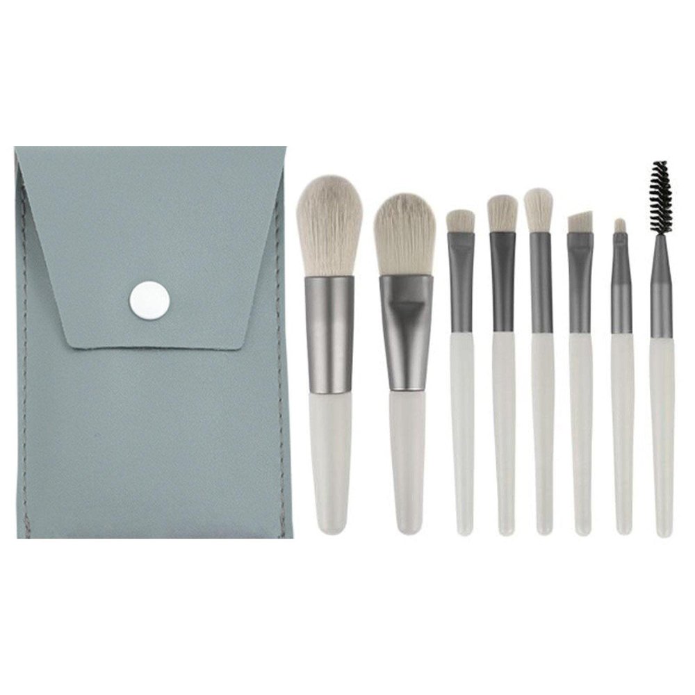 . 8 branched travel portable mini soft brush set cosmetic powder eyeshadow blusher mixed liquid foundation cosmetic makeup brush tool 3