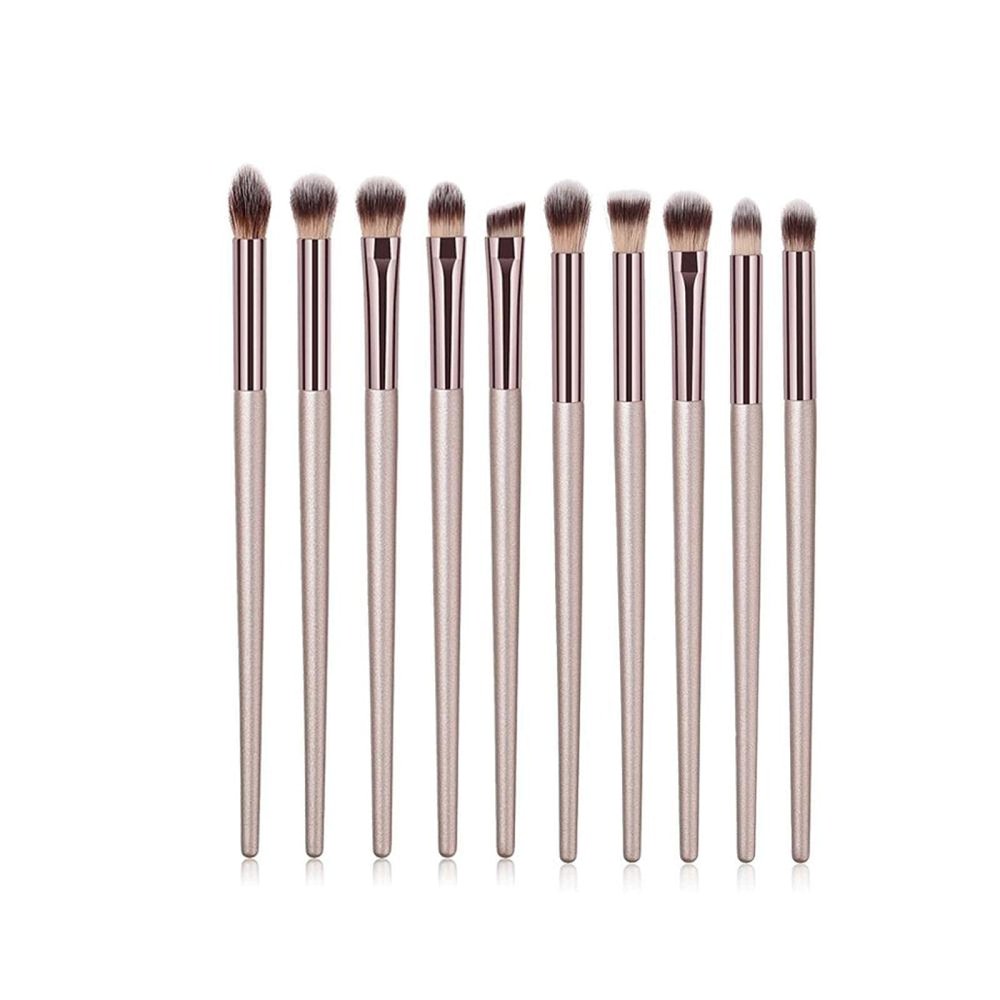 4/10 champagne makeup brush set for liquid foundation, foundation, blush, eye shadow, song and dance mix makeup brush, beauty tool, 10 eyeshadow cream
