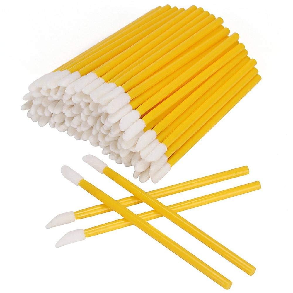 150 disposable lip brush makeup brush pen lipstick lipstick mascara wand brush clean eyelash makeup brush applicator yellow