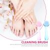 10pcs Handle Grip Nail Fingernail Cleaning Nail Dust Brush Round Nail Hand Nail Brush with Long Handle view 2