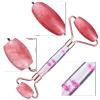 Amogeeli Cherry Quartz Stone Roller for Face, Beauty Massage Facial Roller for Wrinkles, Puffiness view 2