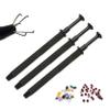 OdontoMed2011 Set of 3 Pieces 5 Prongs Jeweler's Pick Up Tool Black Coated for Diamonds Gem Stones Beads Ball Grabber Piercing Small Parts Picker Stainless Steel view 1