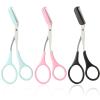Eyebrow Trimmer Scissors with Comb Eyebrow Shaping Cut Scissors Non Slip Finger Grips Hair Removal Beauty Accessories for Men Women (Black, Pink, Blue) view 1