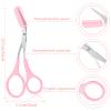 Eyebrow Trimmer Scissors with Comb Eyebrow Shaping Cut Scissors Non Slip Finger Grips Hair Removal Beauty Accessories for Men Women (Black, Pink, Blue) view 2