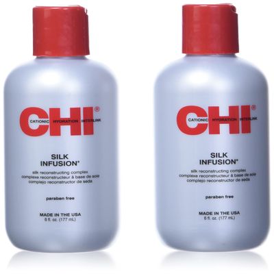 CHI Infra Silk Infusion, Leave-In Reconstructing Treatment To Strengthen & Protect All Hair Types, Alcohol-Free, 12 Oz, Pack of 2