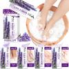 nbc BeautiLab Pedicure Kit Foot Soak Set: Bubble Salt, Sugar Scrub, Massage Mask, Massage Lotion in a Box, 4 Step Foot Spa Kit for Dry Feet,Tired Feet1 Set Lavender) view 1