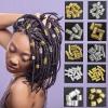 100 PCS Gold Hair Cuffs Hair Beads for Girls Silver Hair Jewelry for Braids Accessories, Flosius Hair Charms for Braids Dreadlock Accessories Loc Jewelry for Black Women view 1