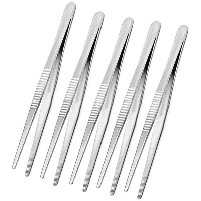 AAProTools Precision Tweezers Set, Non-Conductive Stainless Steel Eyebrow Tweezers Jewelry Tweezer Set for Facial Hair Ingrown Blackhead Soldering Jewelry Etc.(5Inch,5 Pack)