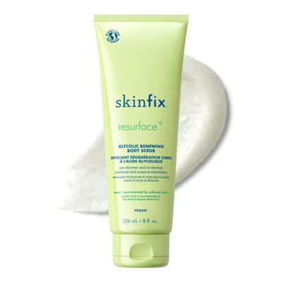 Skinfix Glycolic Renewing Scrub - 8 oz - Dual-Action Exfoliating Body Treatment with Lactic Acid - Smooths Rough Patches, Removes Flakes & Improves Skin Texture - Vegan, Cruelty Free