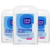 Clean & Clear Essentials Oil Absorbing Sheets, Portable Blotting Papers for Shine Control on the Face & Nose, Blotting Sheets Instantly Remove Excess Oil Without Smudging Makeup, 3 Pack view 1