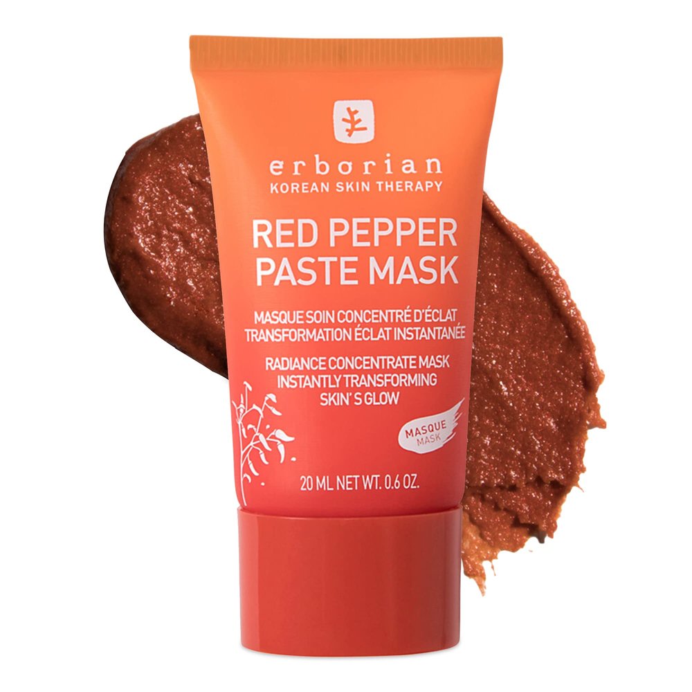 Erborian Red Pepper Paste Face Mask - Energizing & Radiance Boosting Facial Mask for Hydration & Glow with Vitamins C & E, Antioxidants & Soothing Liquorice Extract - Korean Skin Therapy 0.6 oz