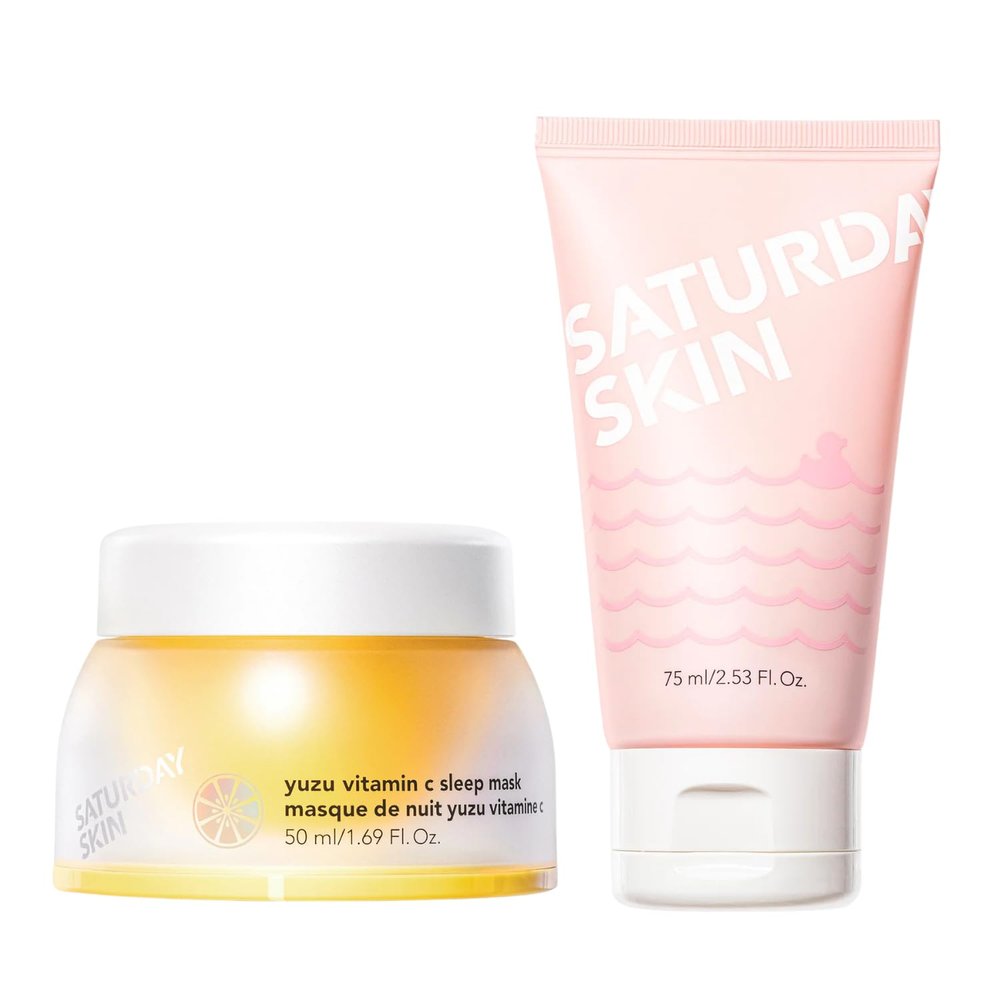Saturday Skin Rub-A-Dub Refining Peel Gel Facial Cleansing Gels Facial Cleansing Washes and Yuzu Vitamin C Sleep Overnight Face Mask Skin Care