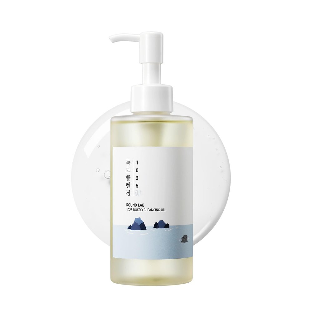 ROUND LAB 1025 Dokdo Cleansing Oil 6.76 Fl Oz, Lightweight Oil Cleanser for Face, Makeup Remover for Sensitive Skin, Blackhead and Pore Cleansing, Easy to Wash Off, No Oily Residue, Korean Skin Care