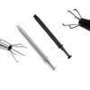 OdontoMed2011 Set of 2 Pieces Jewelry Holder Pick-up Tool Diamond Gems Prong Tweezers Catcher Grabber with 5 Claws Black Coated & Silver Stainless Steel view 1
