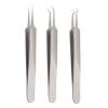 3Pcs Acne Blackheads Tweezers Stainless Steel Blemish Pimples Removers Acne Whitehead Extractor Tool for Forehead Nose Facial Pore view 1