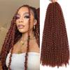 Passion Twist Hair 18Inch 6Packs Water Wave Crochet Hair Copper Red Passion Twists Braiding Hair Long Bohemian Braids Hair Synthetic Extensions (18Inch, 350#) view 1